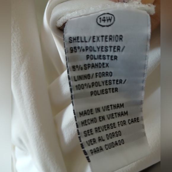 SHELBY & PALMER Women's White PANT JUMPSUIT Sleeveless V-Neck Tie Waist Size 14W - Picture 10 of 11